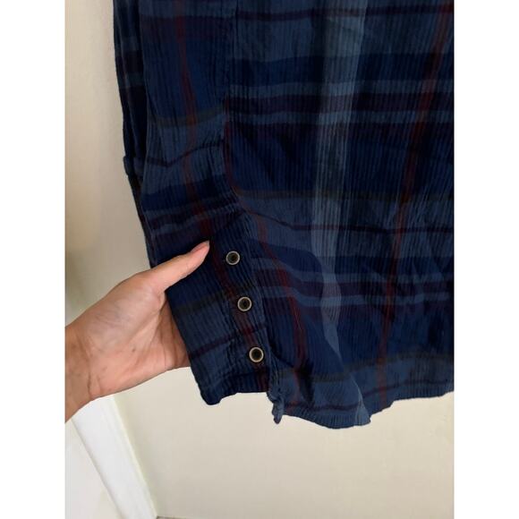 Prana Top Women's XS Blue Fillary Plaid Organic Cotton Button Up Collared - Picture 9 of 9